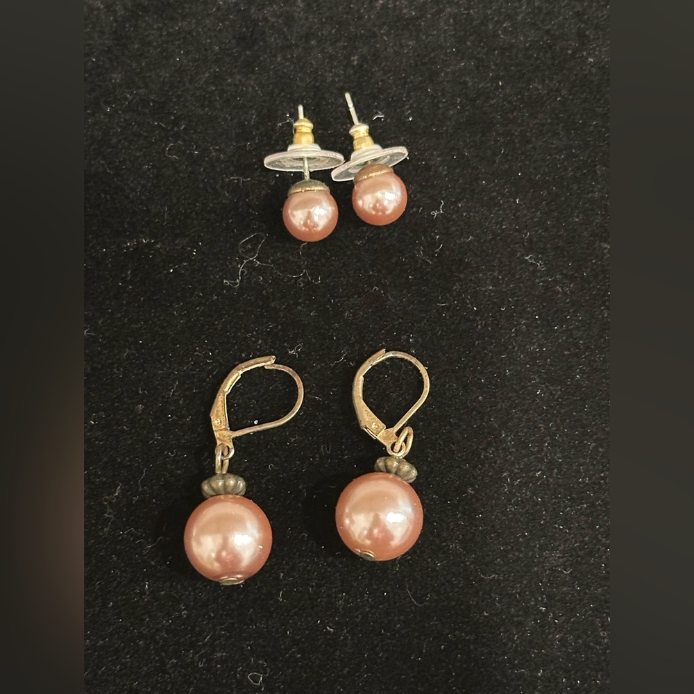 Classic Pink Pearl Drop Earrings - Womens Jewelry